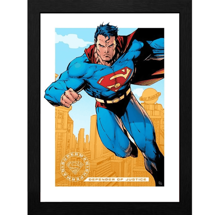 DC Comic's Superman Innrammet Bilde 30 x 40 cm - Supernerds