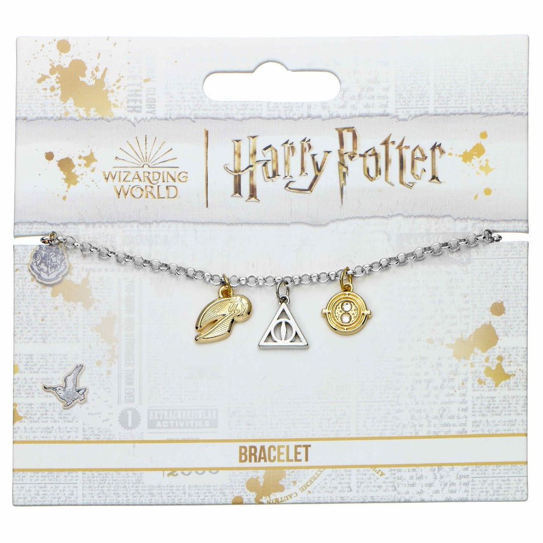 Harry Potter Armbånd Sølv Triple Charm - Supernerds