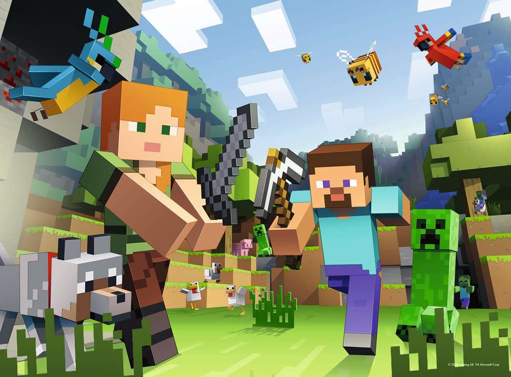Minecraft Attack Puslespill 100 brikker - Supernerds