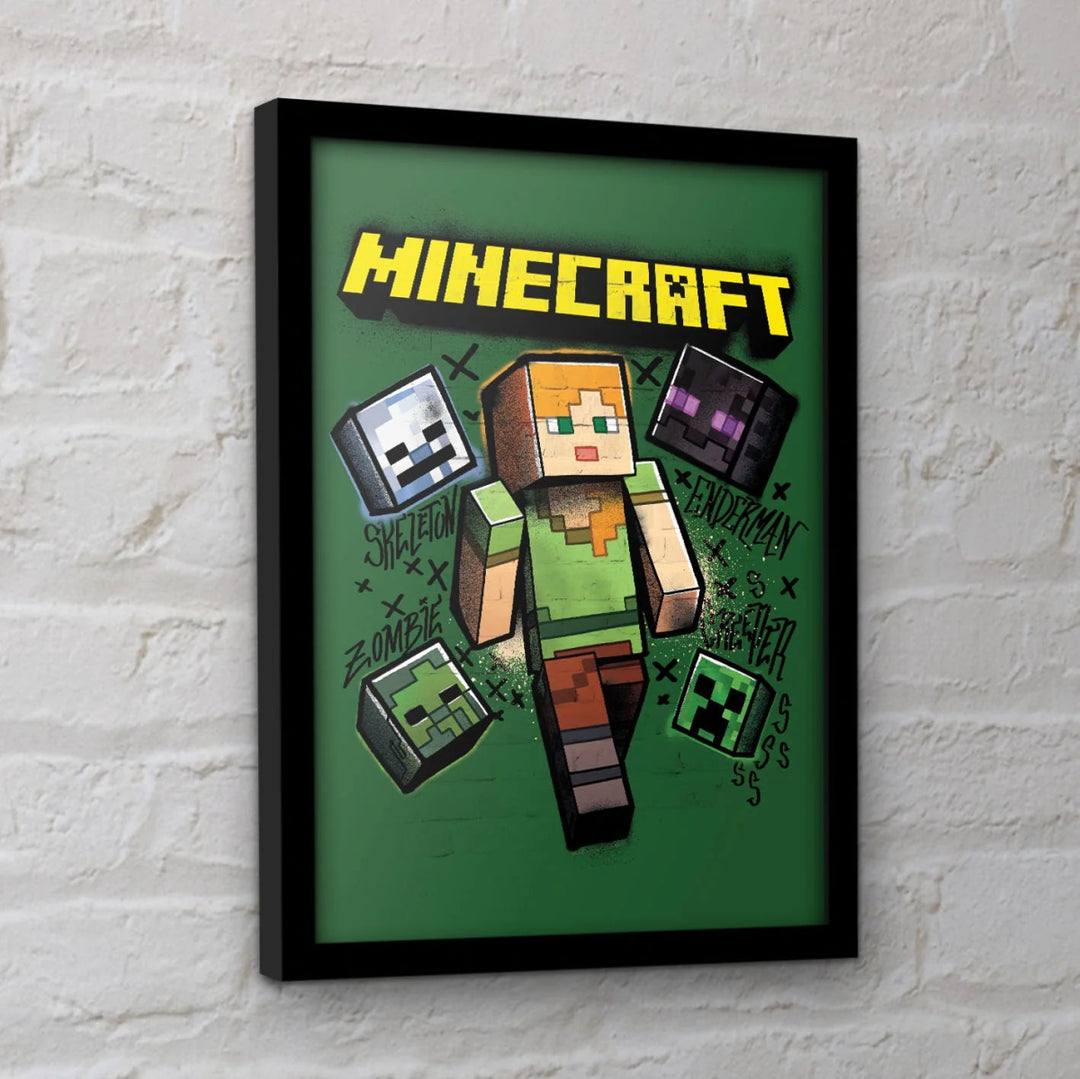 Minecraft Innrammet Bilde 30 x 40 cm Alex - Supernerds
