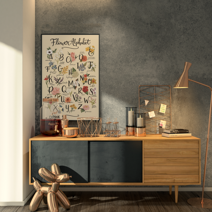 Flower Alphabet Plakat - Supernerds