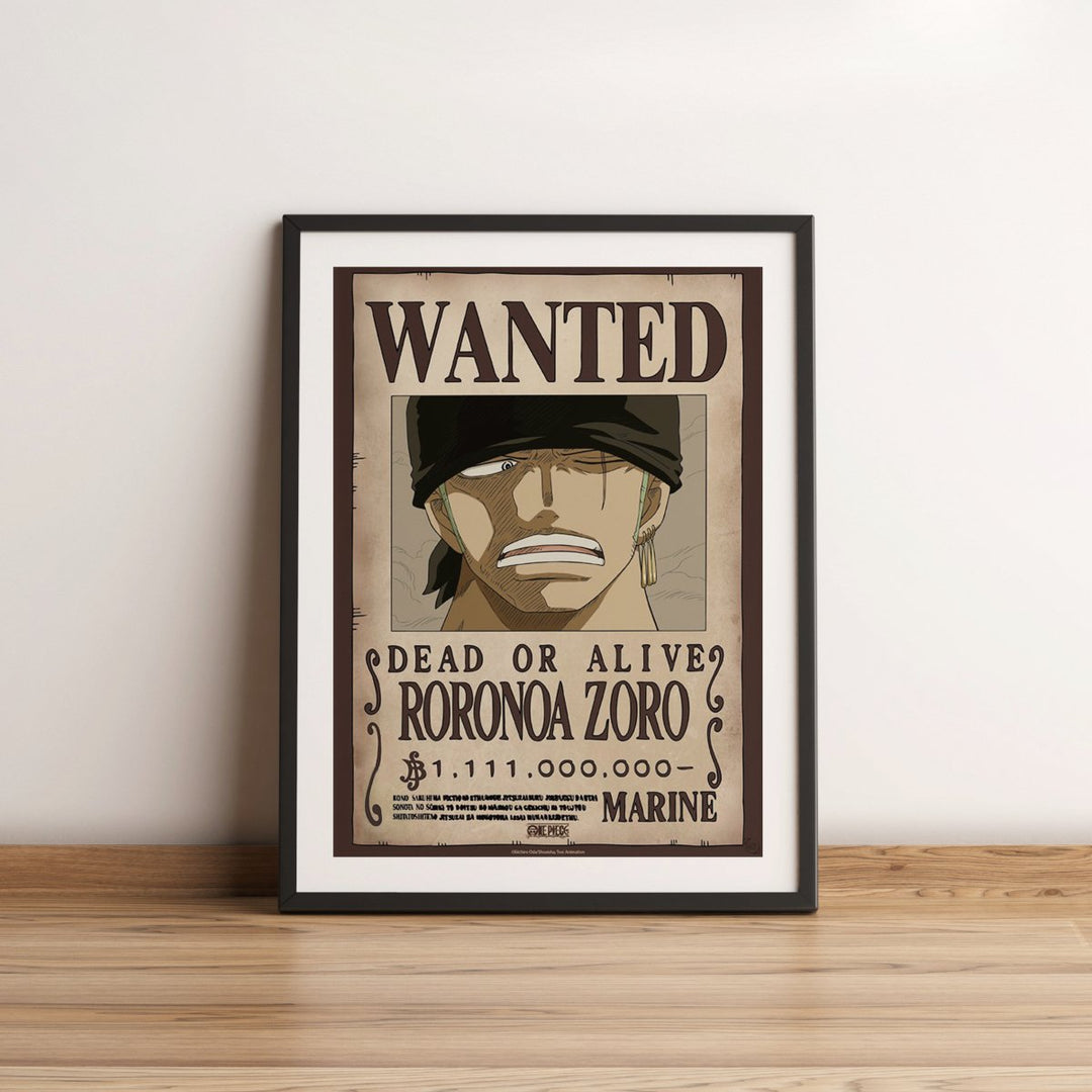 One Piece Plakat 52 x 38 cm Wanted Zoro Wano - Supernerds