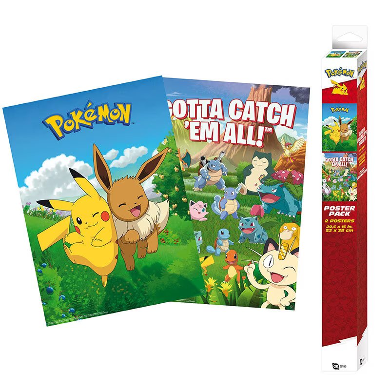 Pokemon Plakat 52 x 38 cm Environments 2-pk - Supernerds