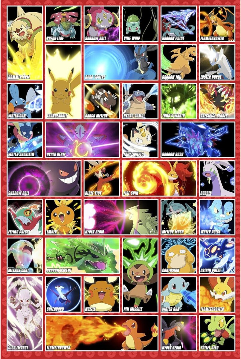 Pokemon Plakat Moves - Supernerds