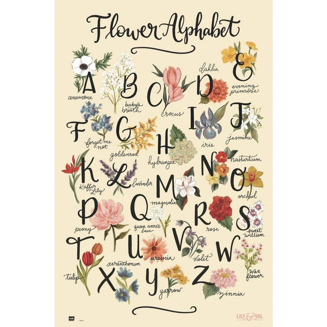 Flower Alphabet Plakat - Supernerds