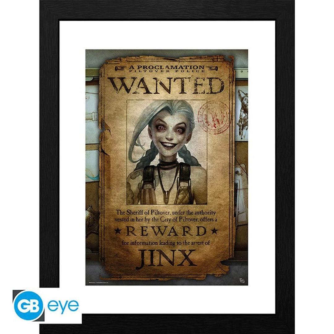 League of Legends Innrammet Bilde 30 x 40 cm Jinx Wanted - Supernerds