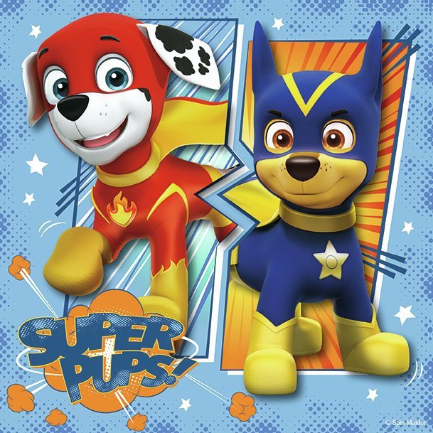 Paw Patrol Puslespill 49 brikker 3-pk Superhelter - Supernerds