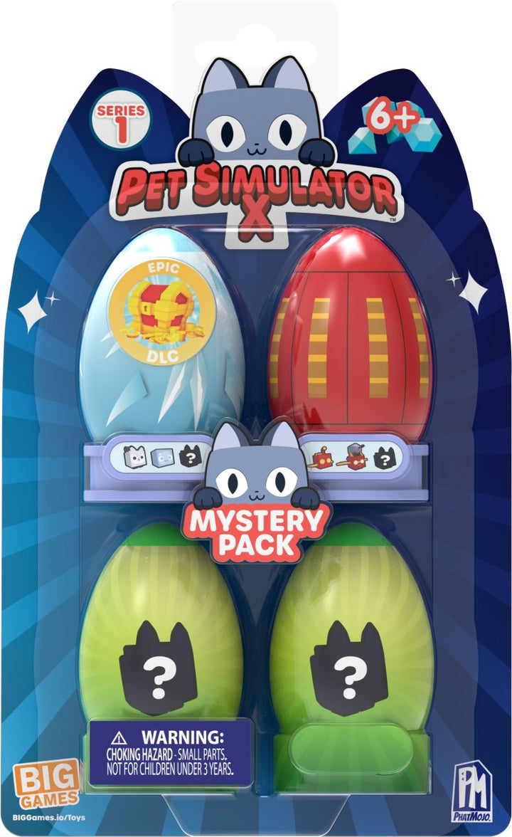 Pet Simulator X Mystery Egg 4-pk Samlefigur m/DLC-kode - Supernerds