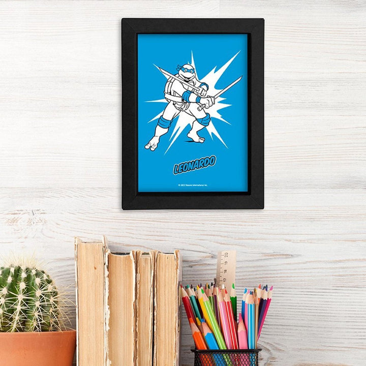 Turtles Innrammet Bilde 15x20 Leonardo - Supernerds